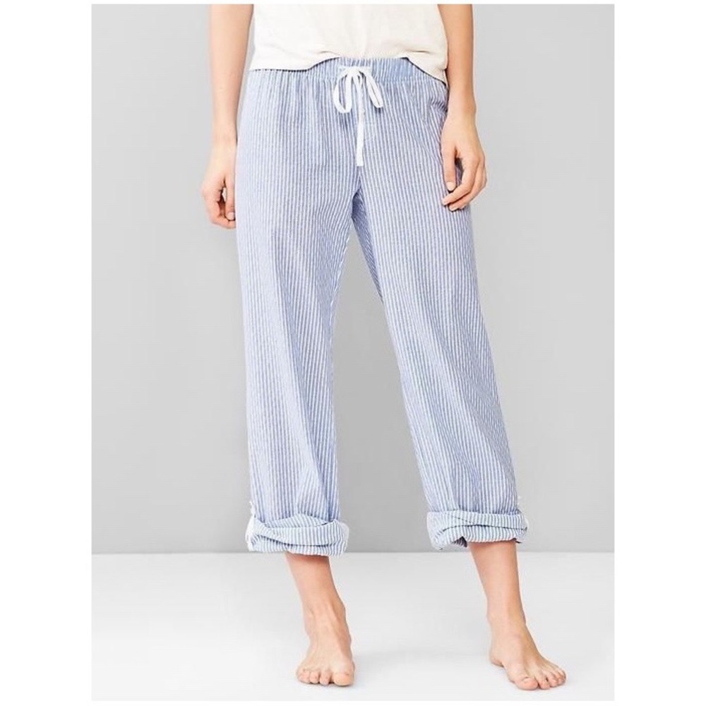 NWT GAP 100% Cotton Poplin Seersucker Stripe Pajama Pants